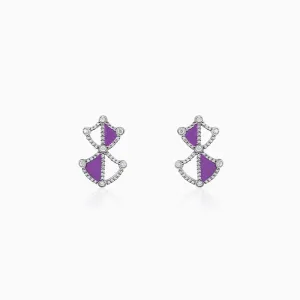 Silver Art Deco Stud Earrings