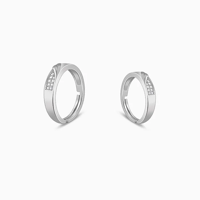 Silver Classy Couple Bands