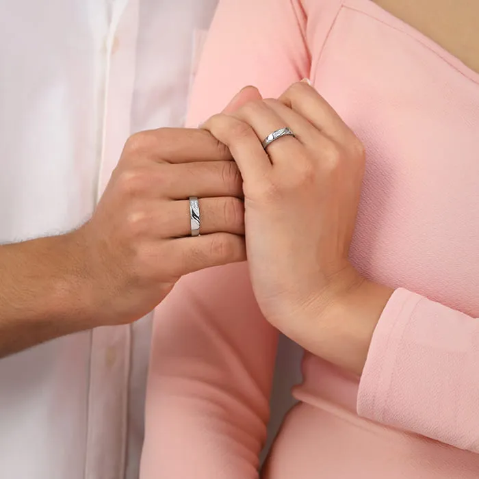 Silver Classy Couple Bands
