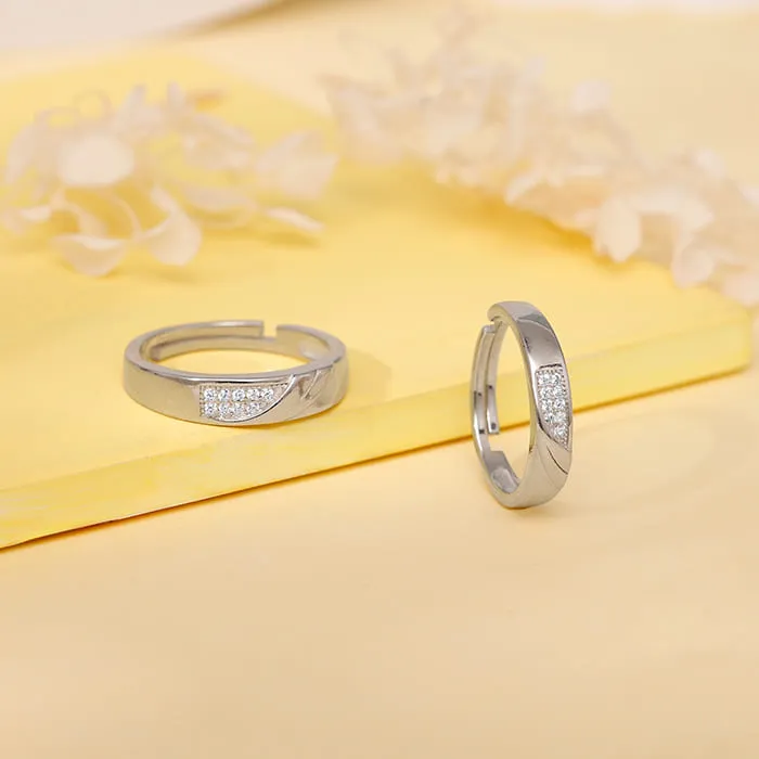Silver Classy Couple Bands