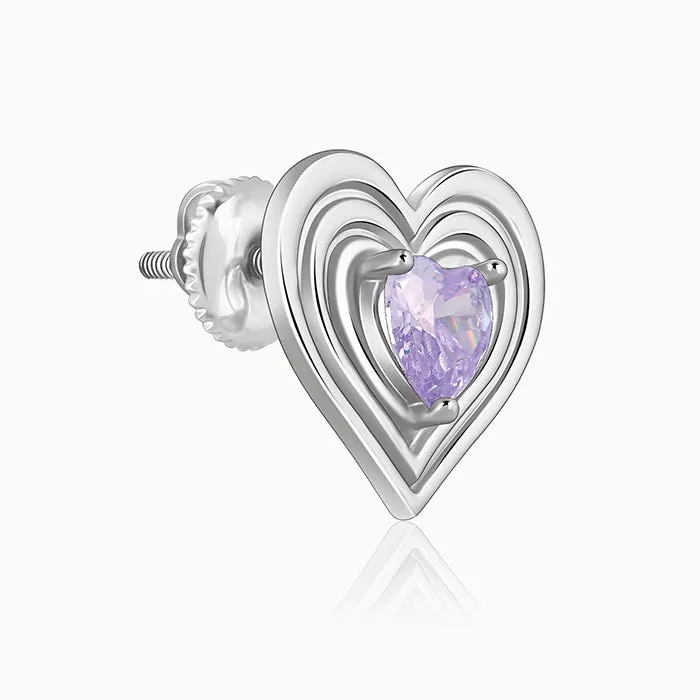 Silver Echo of Love Studs
