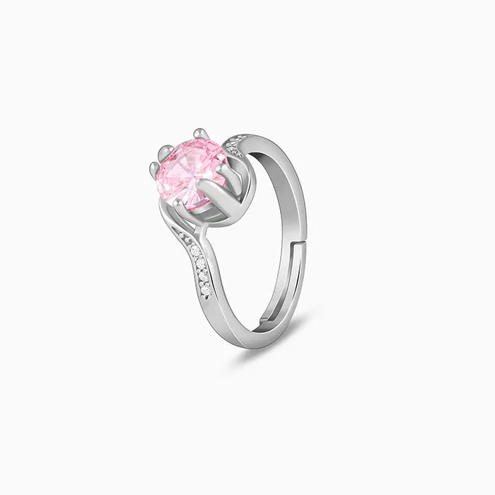 Silver Pink Shine Ring