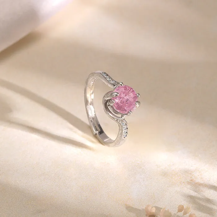 Silver Pink Shine Ring