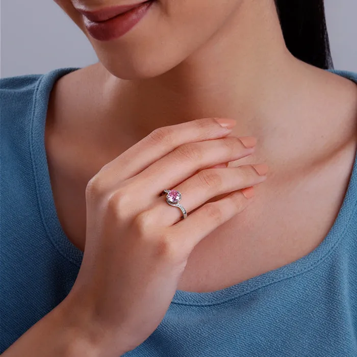 Silver Pink Shine Ring