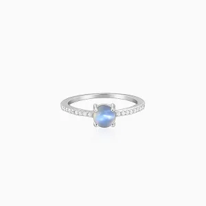 Silver Sparkling Moonstone Ring
