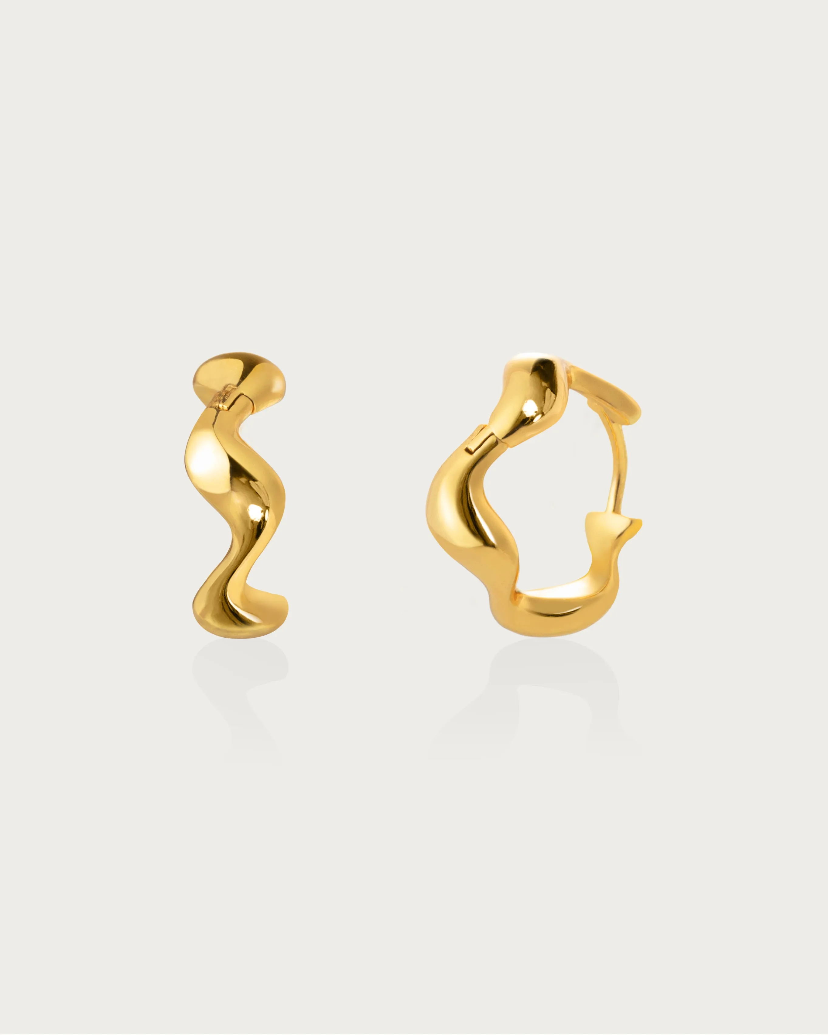 Silver Wave Hoop Earrings