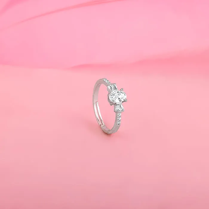 Silver Winged Oval Ring