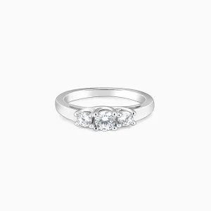 Silver Zircon Trilogy of Love Ring