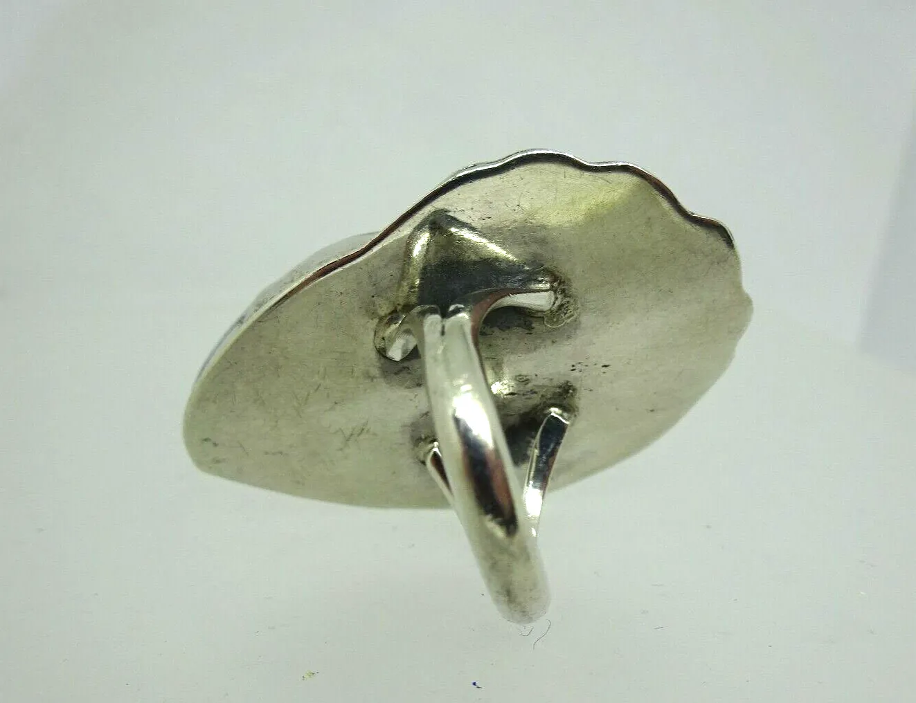 Southwestern Sterling Silver Turquoise Navajo Style Statement Ring, Size 5.5