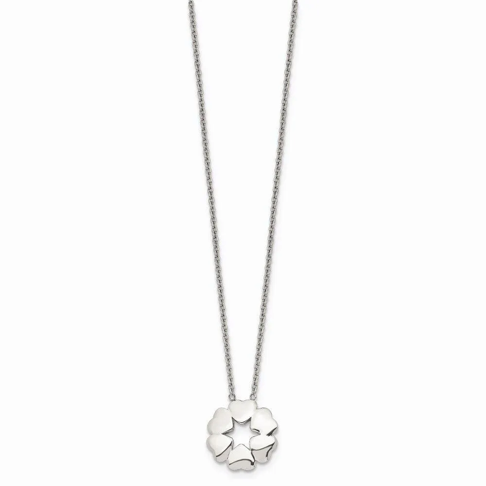 Stainless Steel Polished Flower Necklace