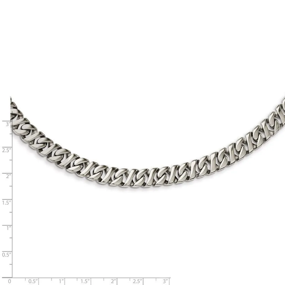 Stainless Steel Polished Link 24in Necklace
