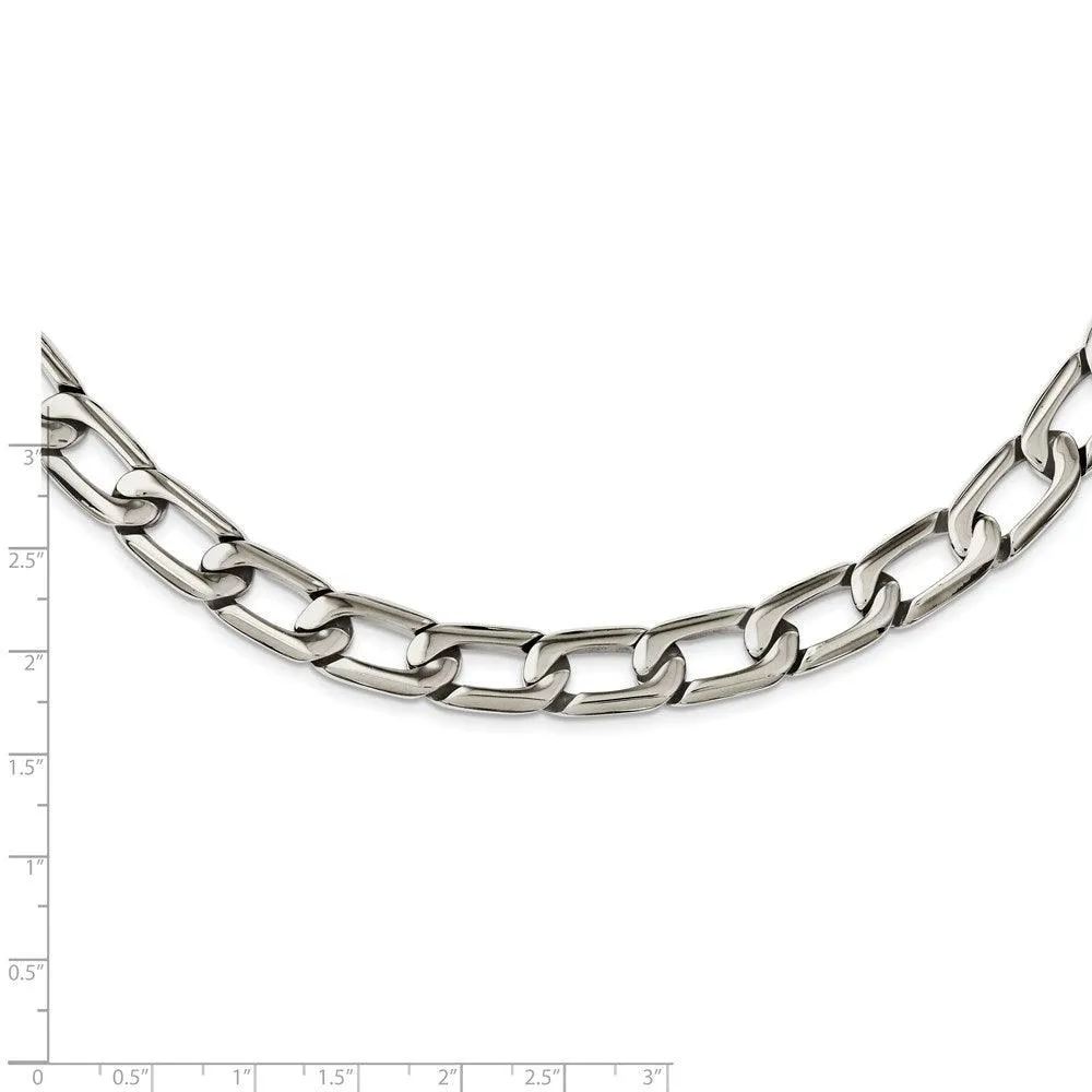 Stainless Steel Polished Squares Necklace
