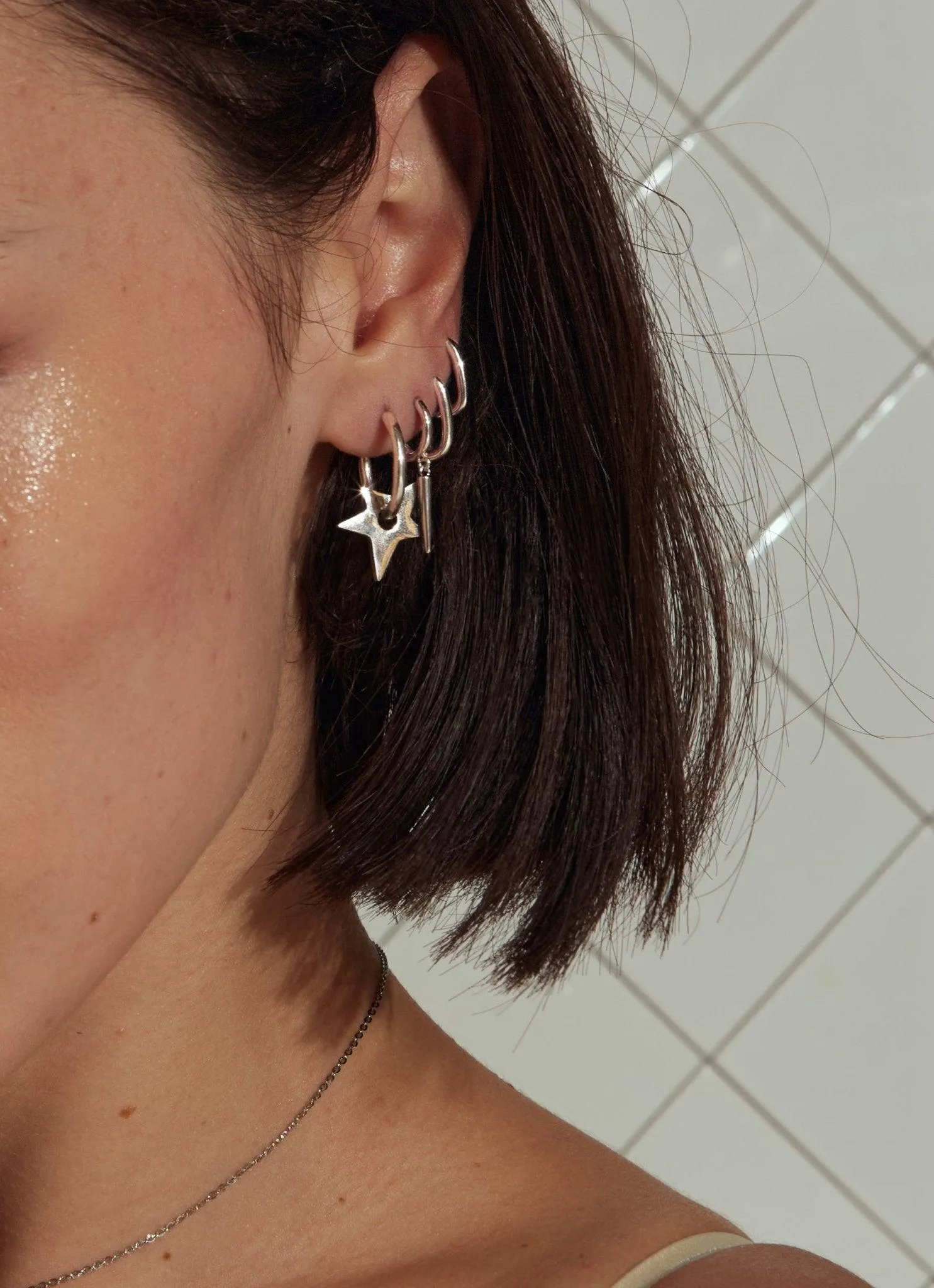 Star Earrings in Silver