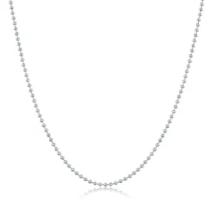 Sterling Silver 1.6mm Bead Chain, 16"