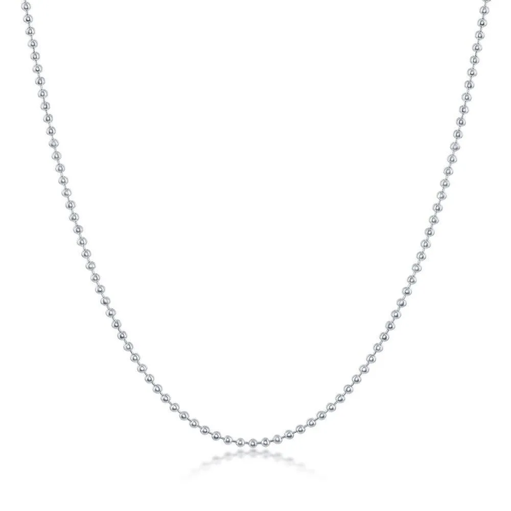 Sterling Silver 1.6mm Bead Chain, 16"