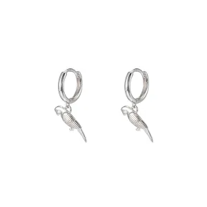 Sterling Silver Bird Huggie Earrings
