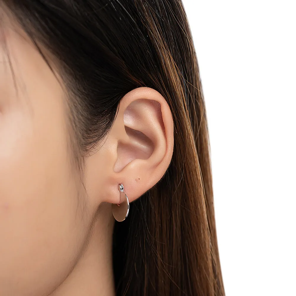 Sterling Silver Pacman Huggie Earrings
