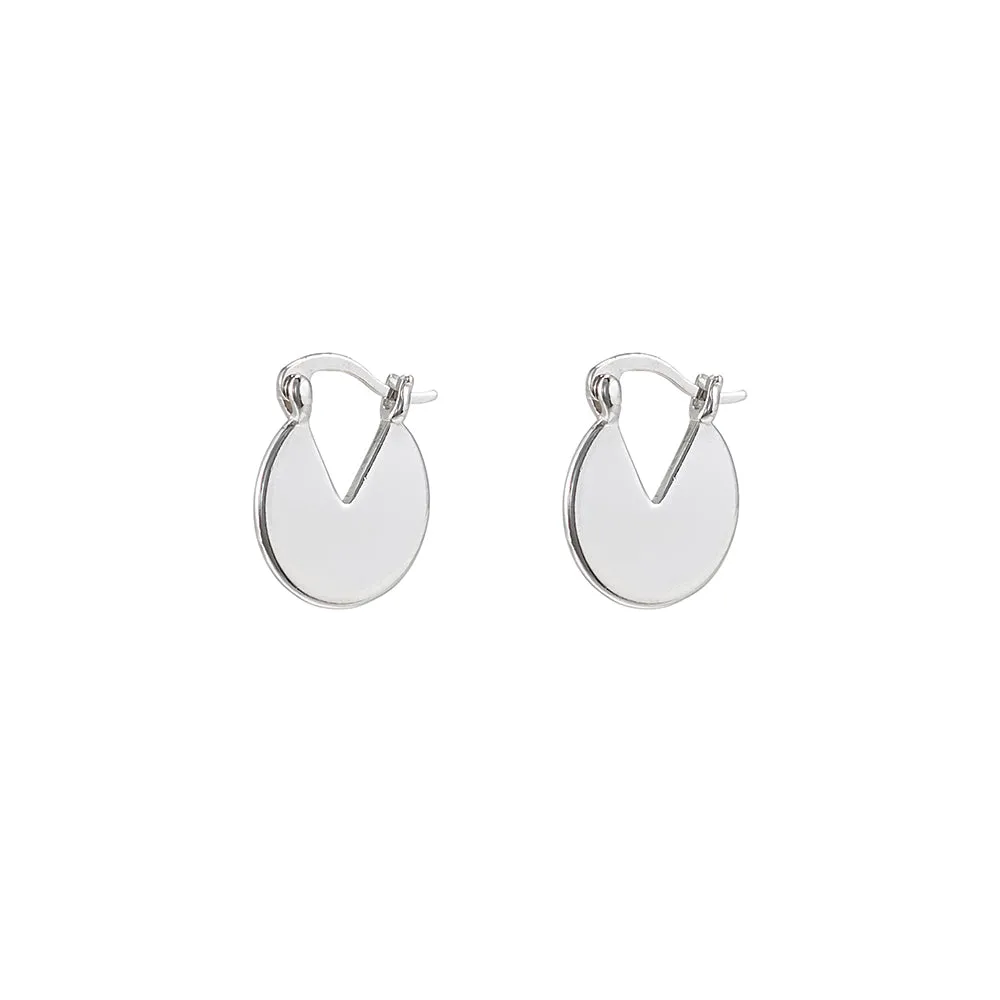 Sterling Silver Pacman Huggie Earrings