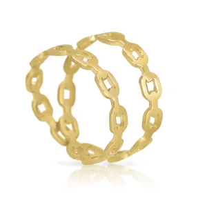 Talkative Double Chain Gold Shadow Ring