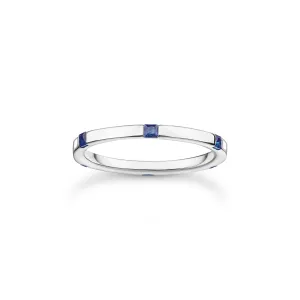 Thomas Sabo Charm Club Sterling Silver Blue Stones Ring D