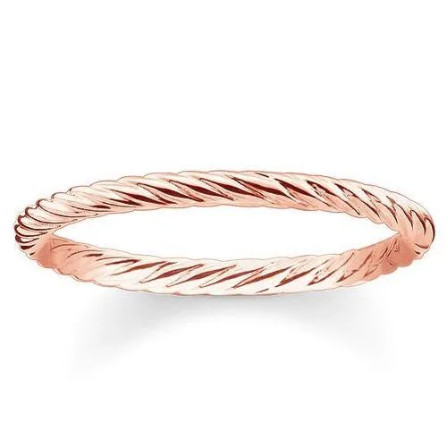 Thomas Sabo Glam And Soul Rose Gold Plated Silver Cord Look Ring D