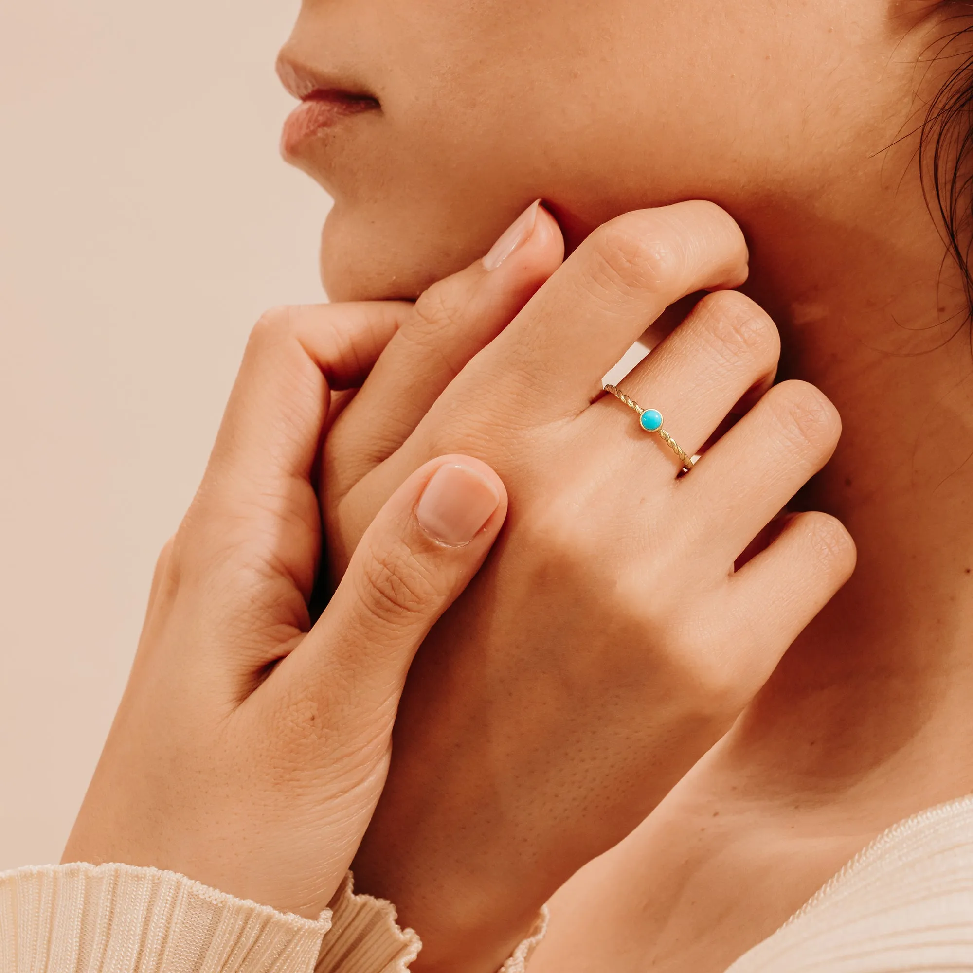 Twisted Band Turquoise Ring, Winona