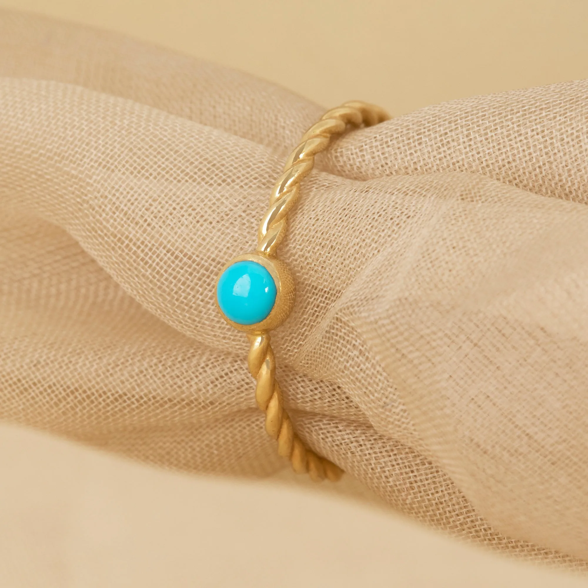 Twisted Band Turquoise Ring, Winona