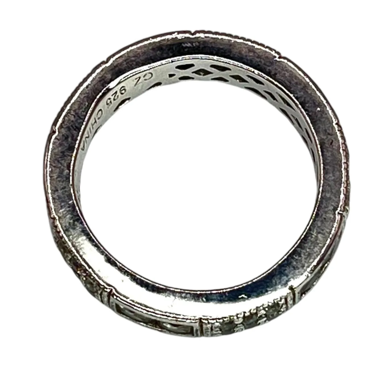 Tycoon Sterling Silver CZ Womens Infinity Band Ring Size 7 Classic Versatile