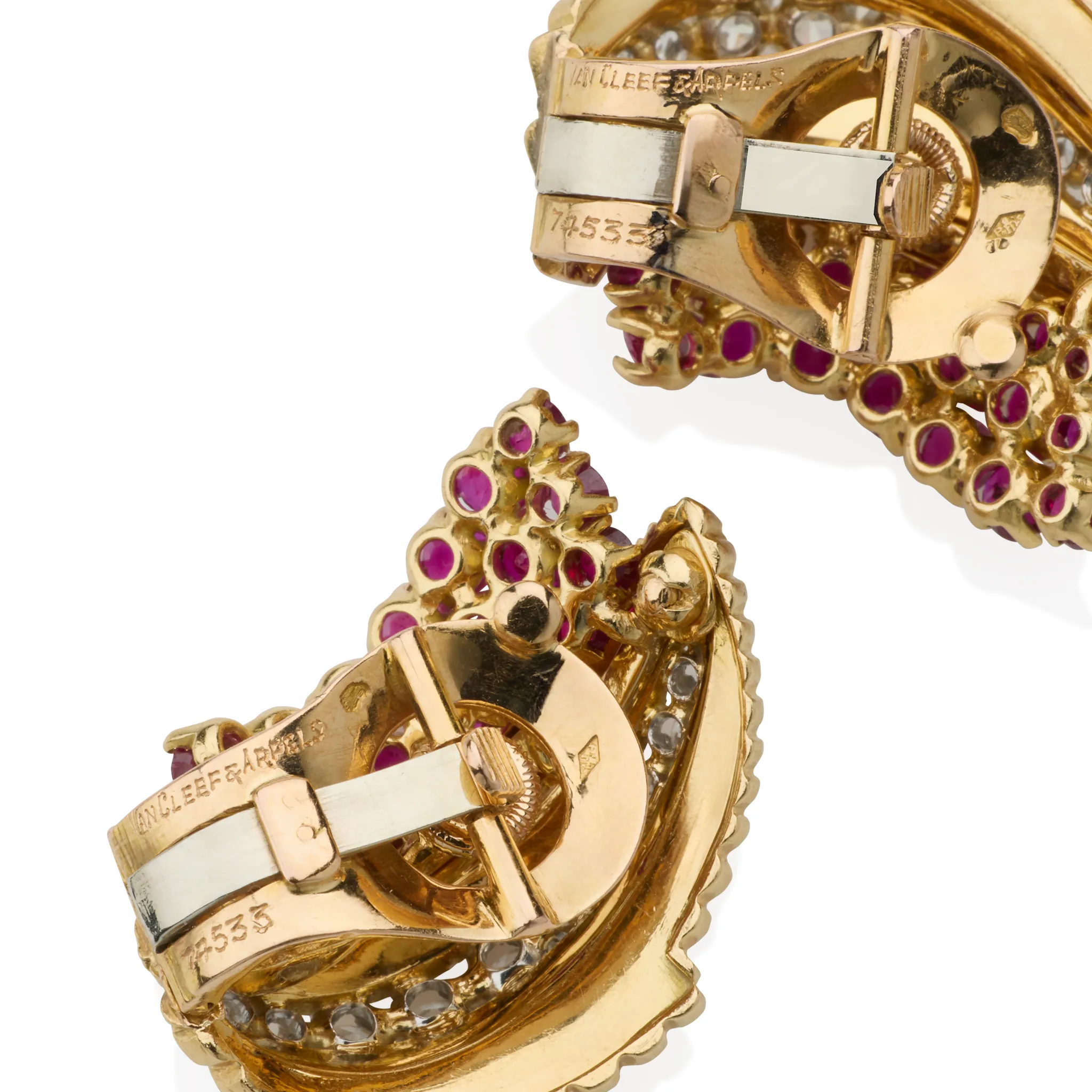 Van Cleef & Arpels Paris Mid-century Ruby and Diamond Earrings