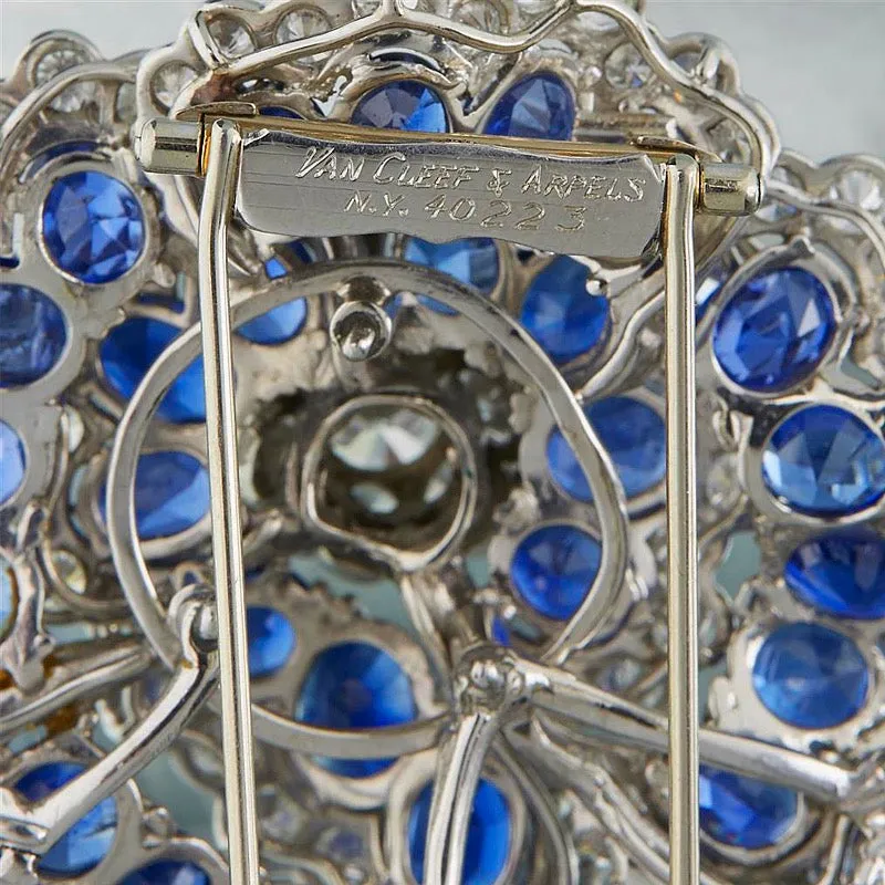 Van Cleef & Arpels Sapphire and Diamond ??Camellia?? Brooch
