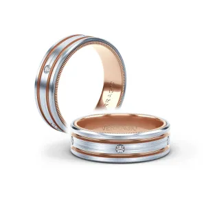 Verragio Men's 14k 7mm Wedding Band with Diamonds