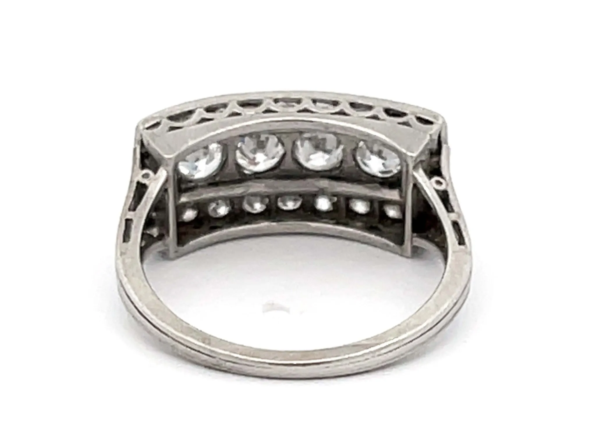 Vintage Diamond Wide Band Ring in Platinum