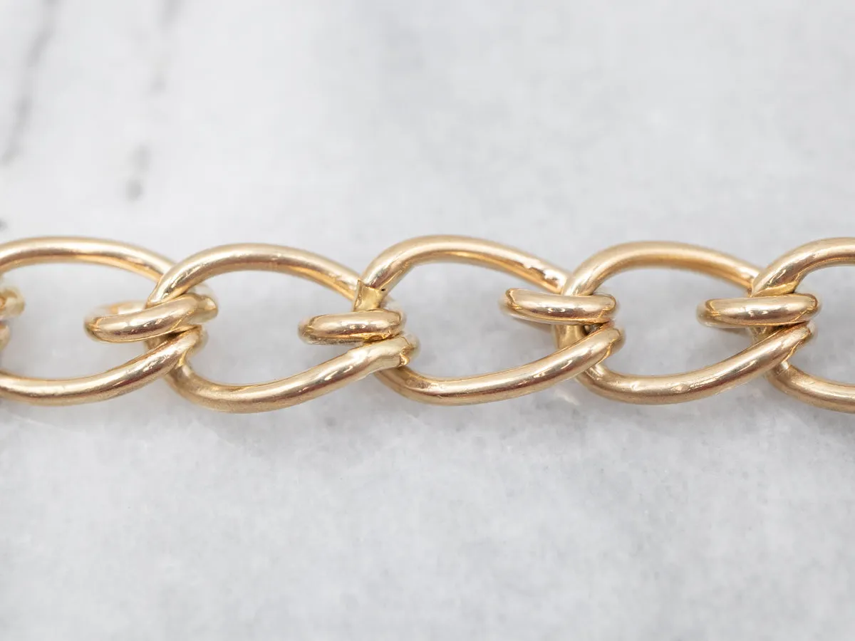 Vintage Gold Curb Link Chain Bracelet
