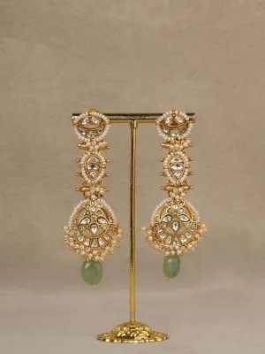 White Color Gold Plated Mishr Earrings - MR-E296W