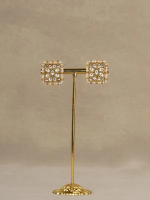 White Color Gold Plated Mishr Earrings - MR-E315
