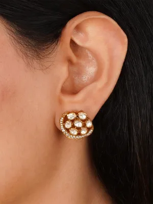 White Color Gold Plated Moissanite Earrings - MO-EAR39