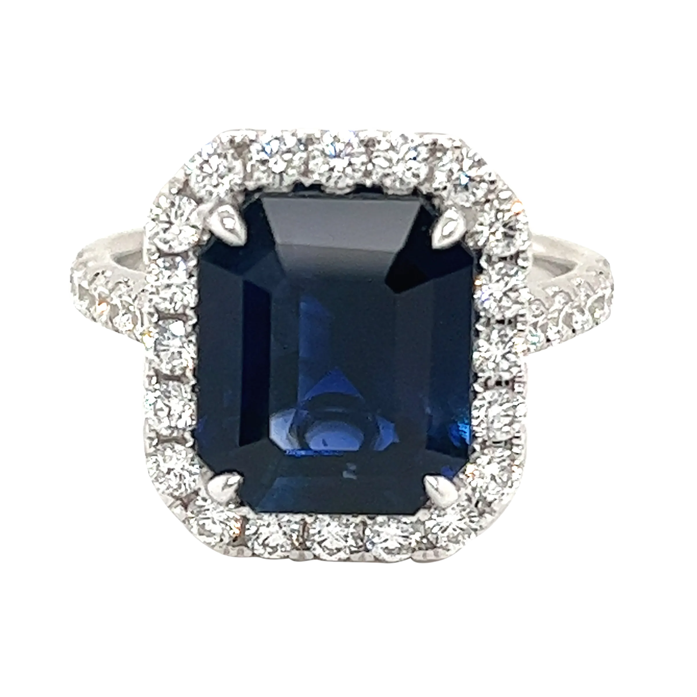 White Gold, 5.52ct Sapphire and Diamond Ring