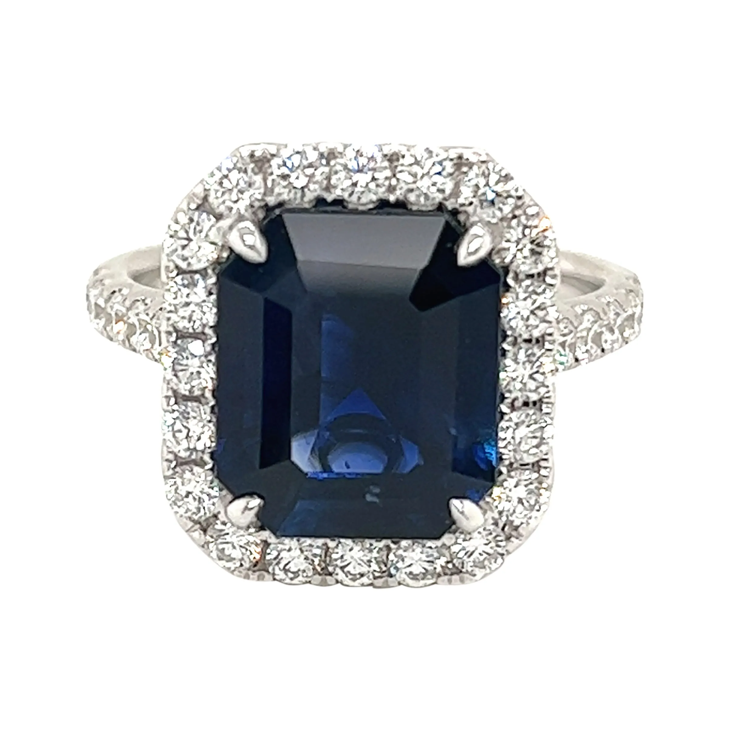 White Gold, 5.52ct Sapphire and Diamond Ring