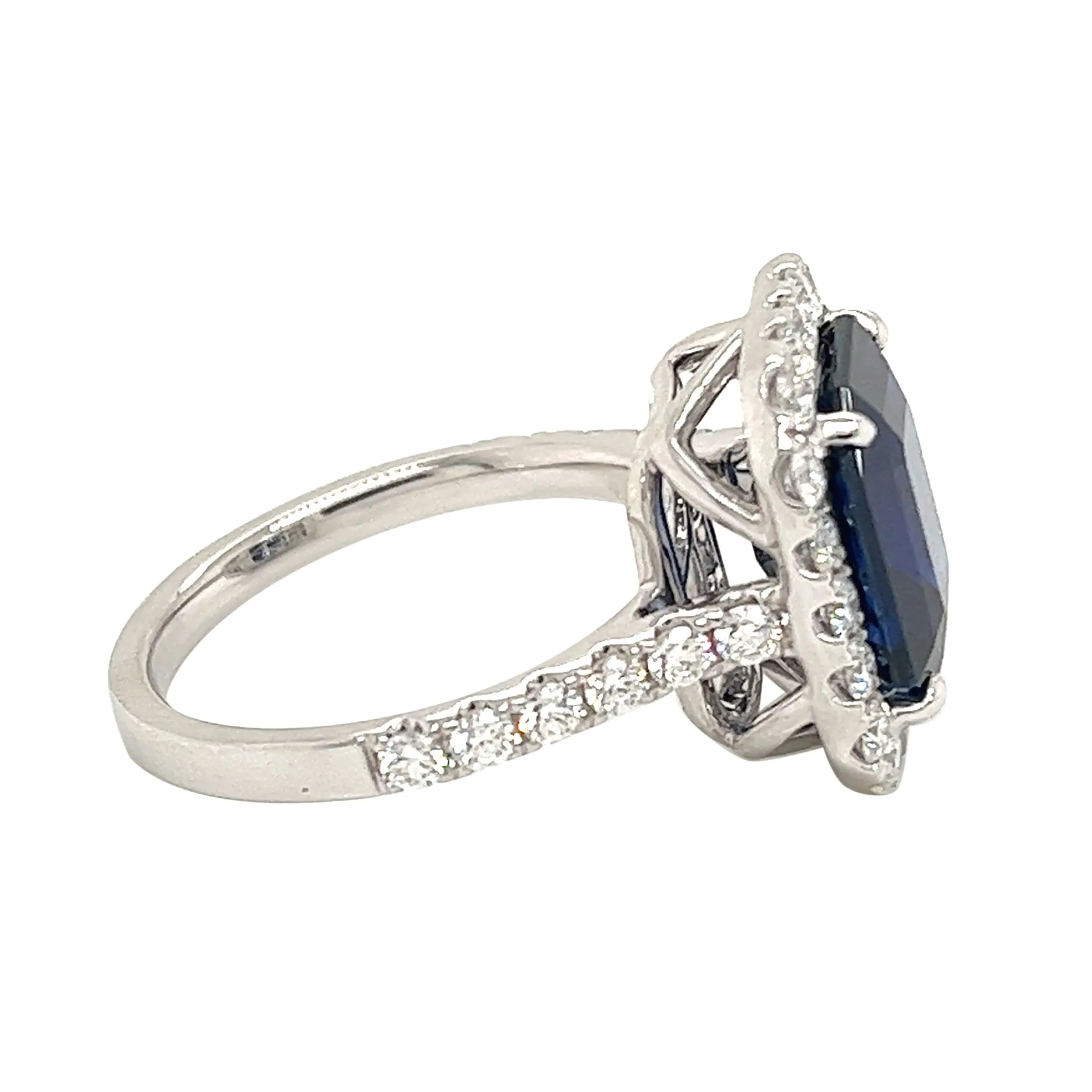 White Gold, 5.52ct Sapphire and Diamond Ring