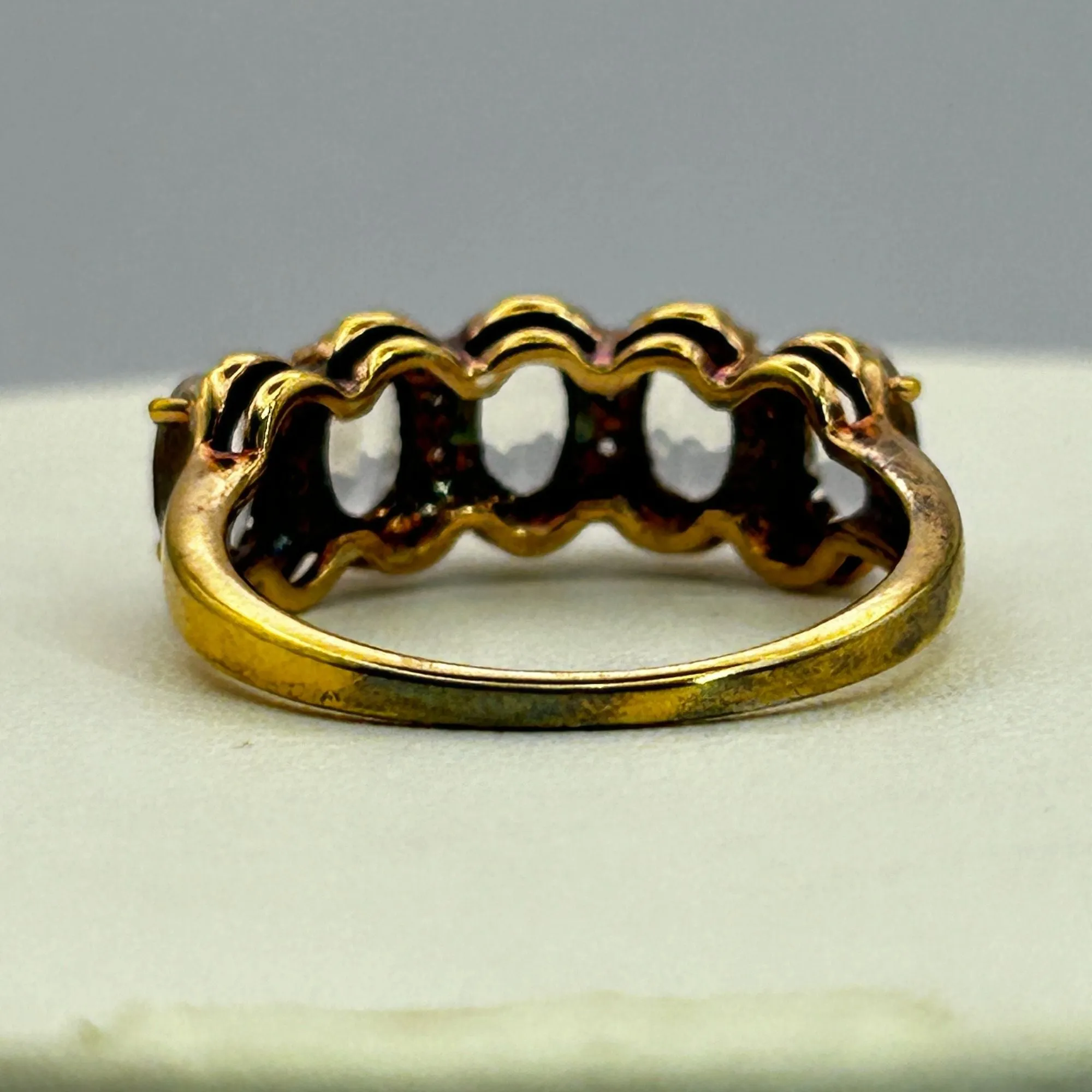White Topaz and Rose Gold Vermeil Ring Antique Finish SBL 925 India SIZE 9