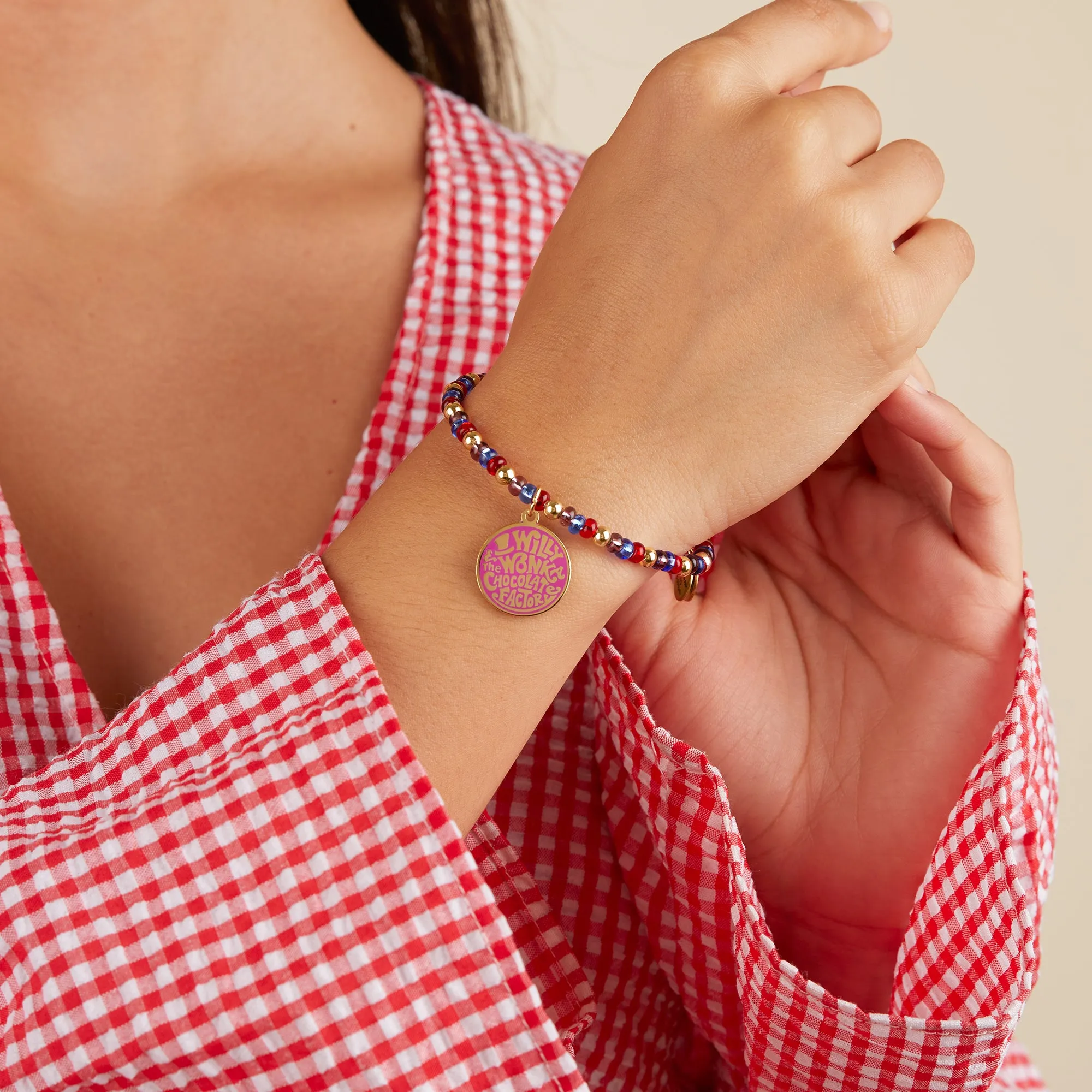 Willy Wonka Chocolate Factory' Beaded Charm Bangle