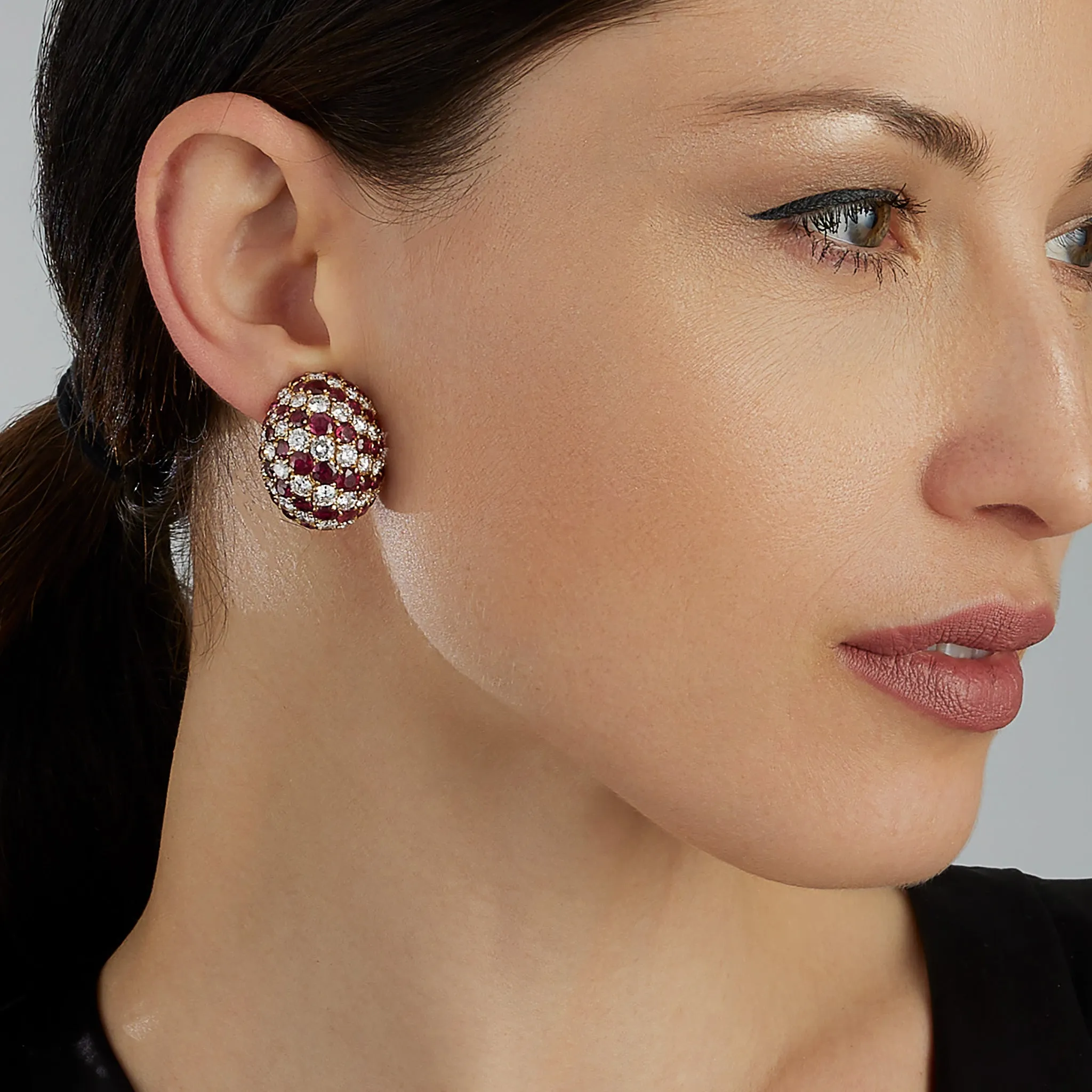 Yanes Madrid Bomb?? Ruby and Diamond Clip Earrings