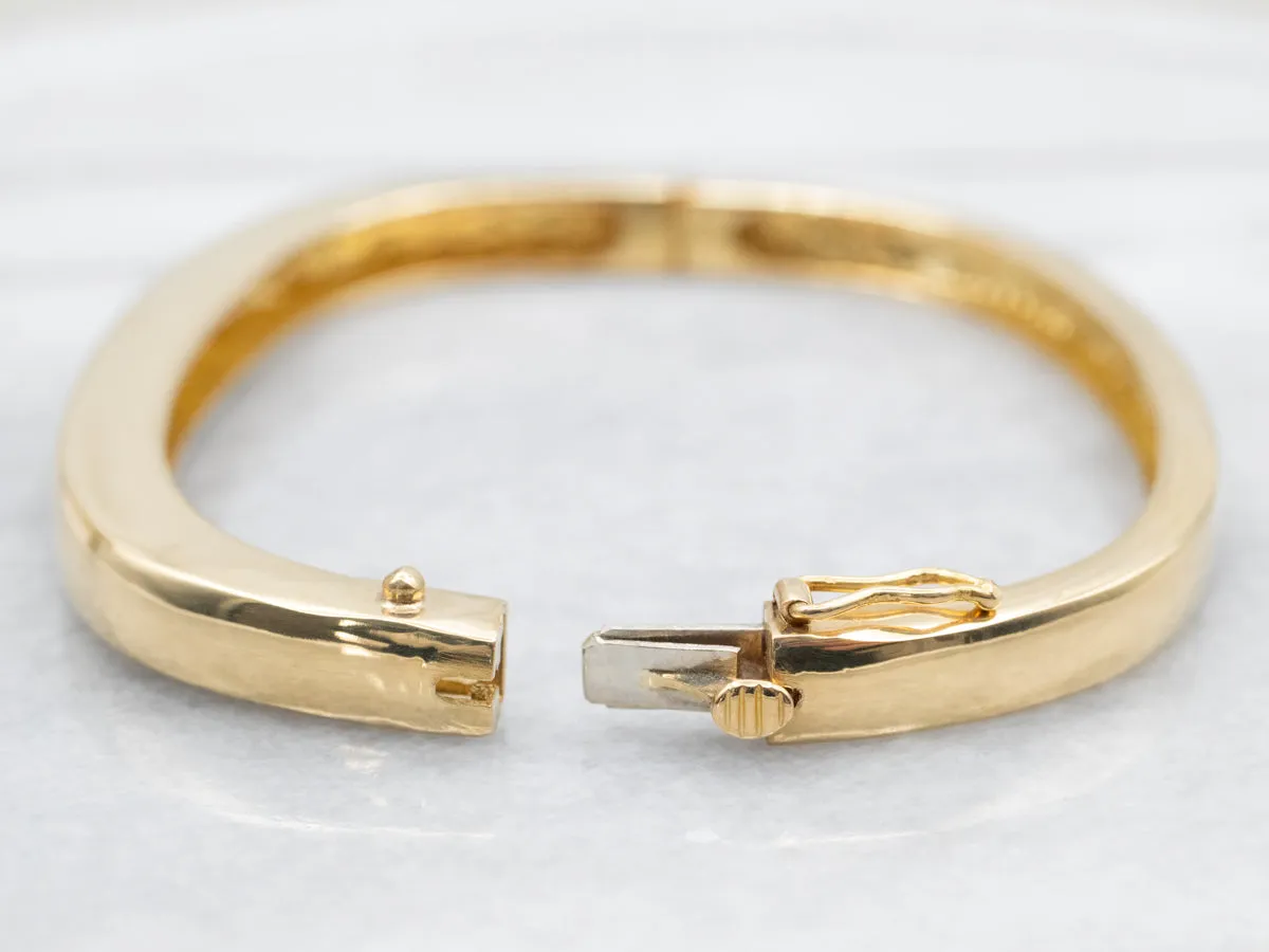 Yellow 18-Karat Gold Hinged Bangle Bracelet
