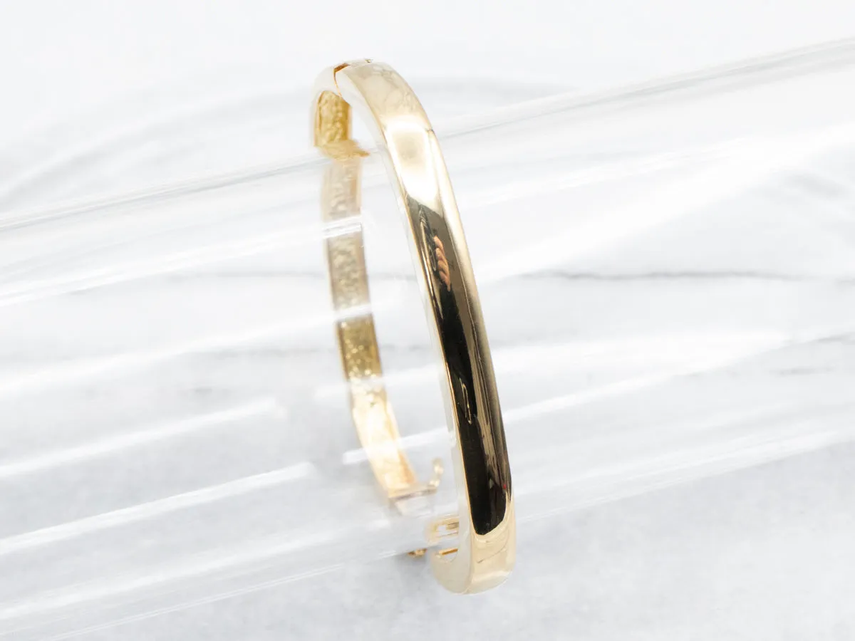 Yellow 18-Karat Gold Hinged Bangle Bracelet