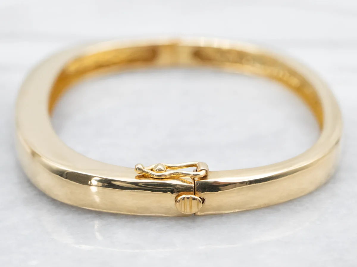 Yellow 18-Karat Gold Hinged Bangle Bracelet