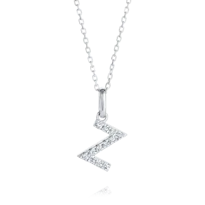 Z Letter Pendant White Gold